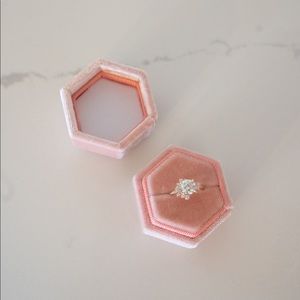 Hexagon Velvet Ring Box